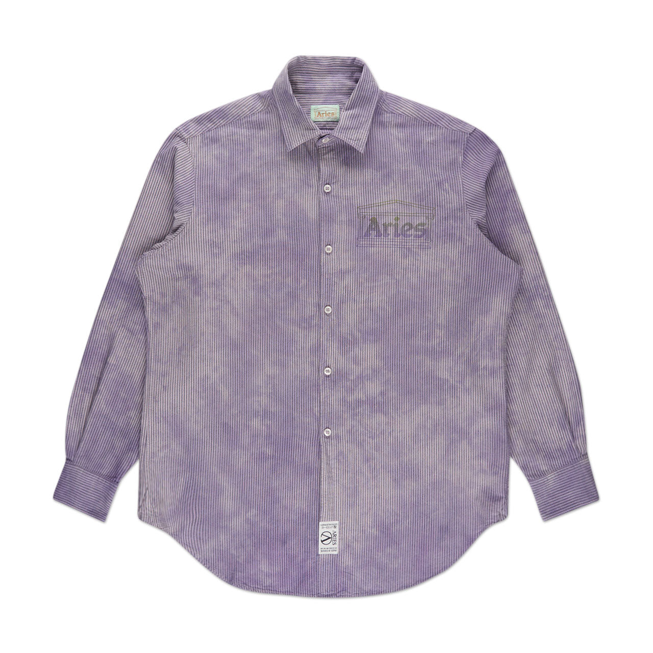 aries od oxford stripe shirt (purple) - a.plus