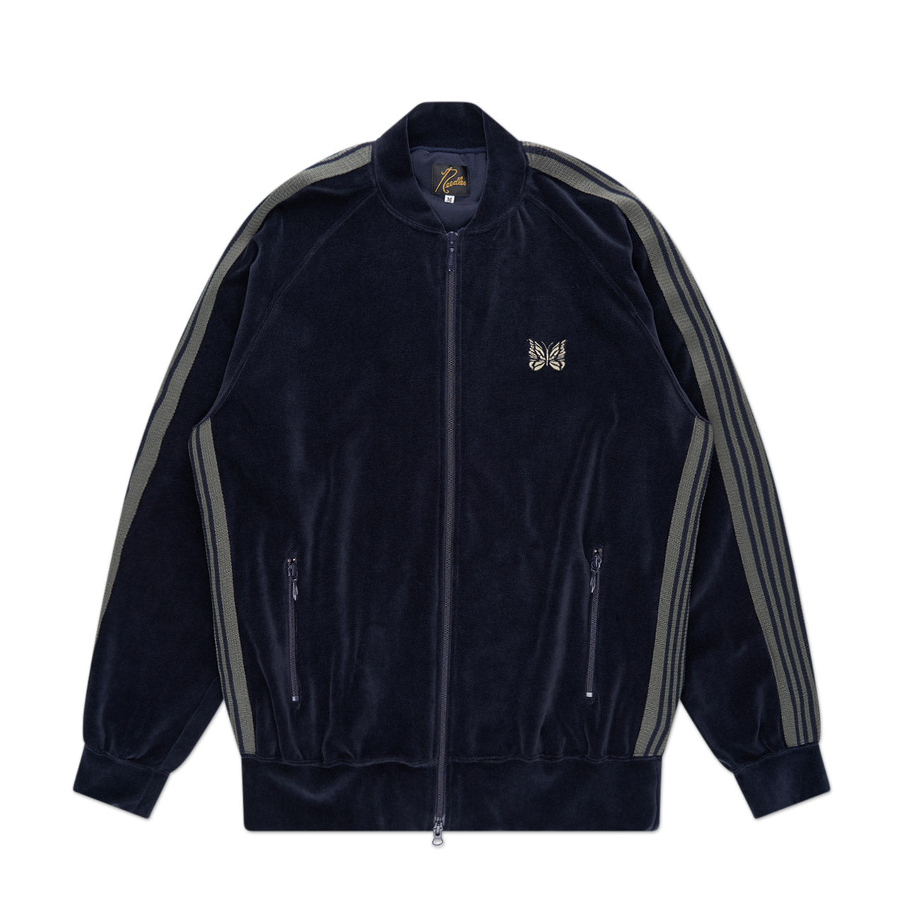 needles side stripe track velour jacket (navy) - a.plus