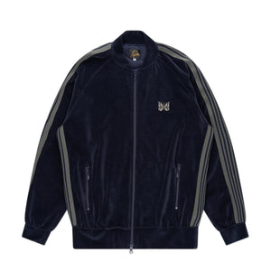 needles side stripe track velour jacket (navy) - a.plus
