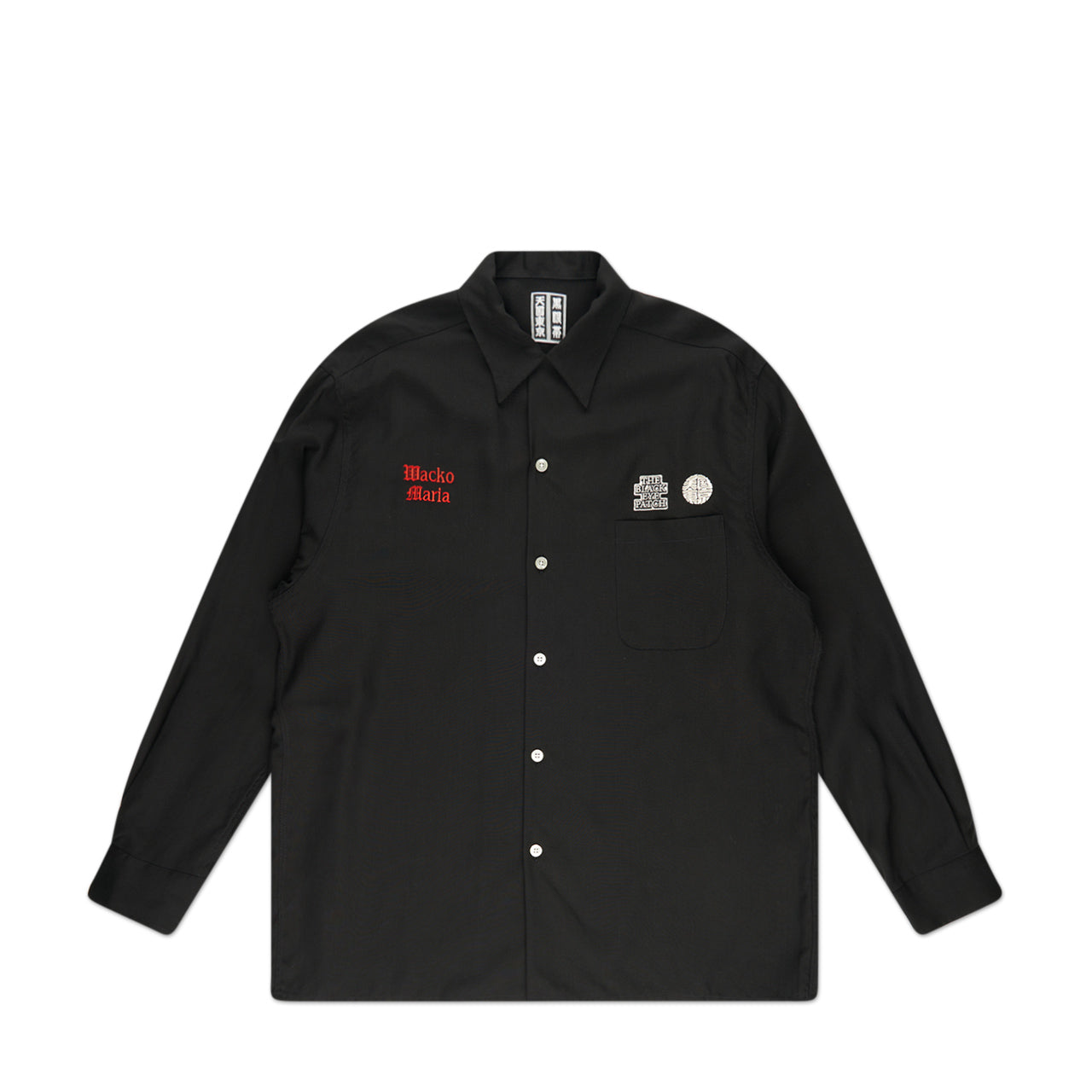 wacko maria black eye patch 50's shirt l/s type 1 (black) - a.plus