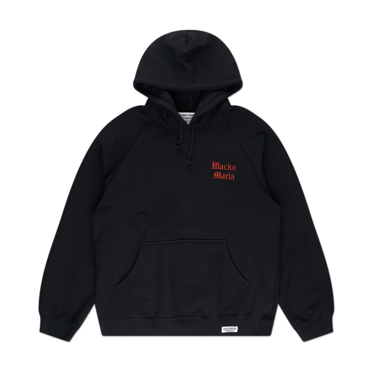 wacko maria washed heavyweight pullover hooded sweat type-1 (black) - a.plus