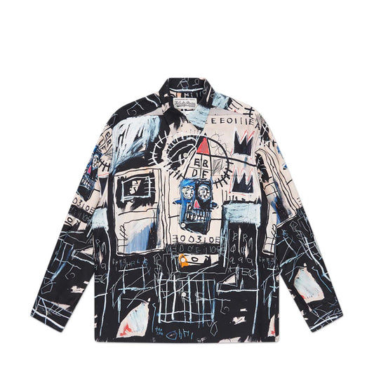 wacko maria jean-michel basquiat / hawaiian shirt l/s type-1 (multi) - a.plus
