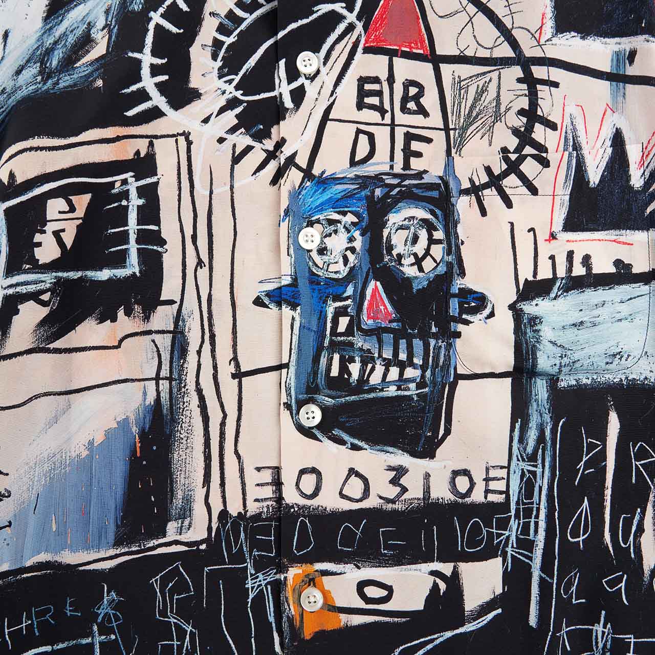 wacko maria jean-michel basquiat / hawaiian shirt l/s type-1 (multi) - a.plus