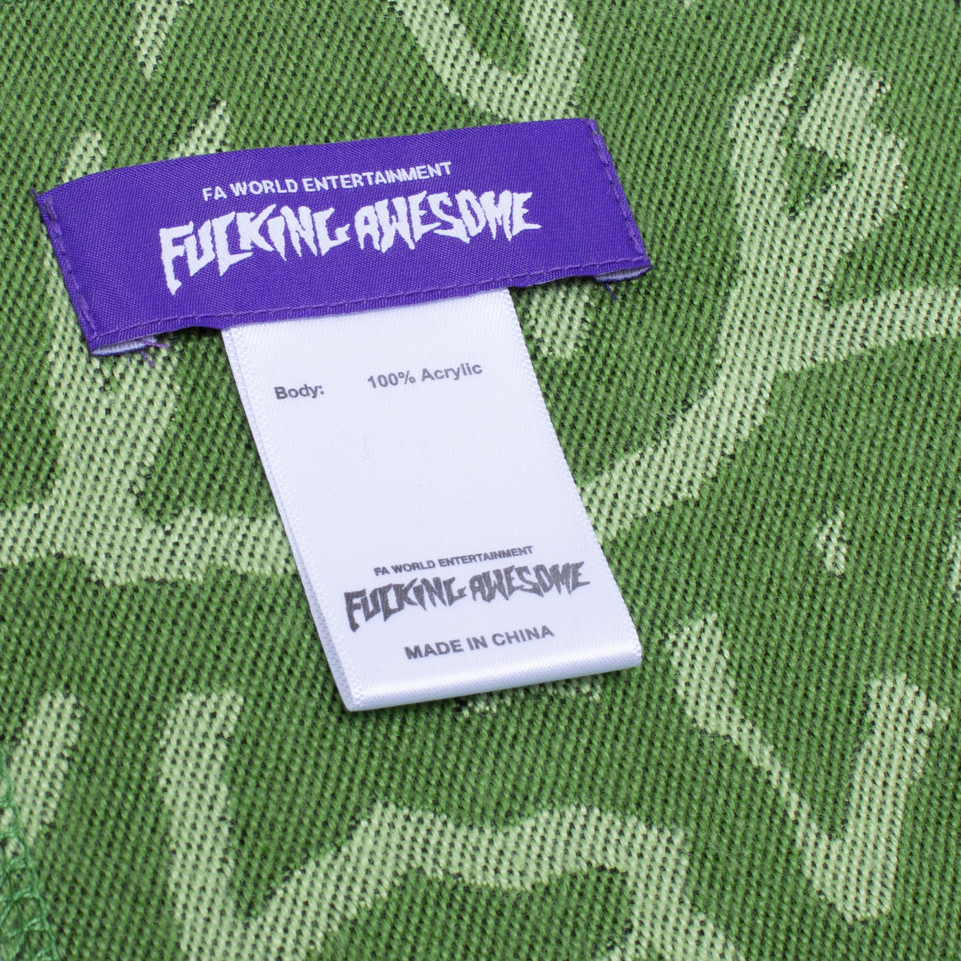 fucking awesome sticker stamp scarf (light green / green) - a.plus