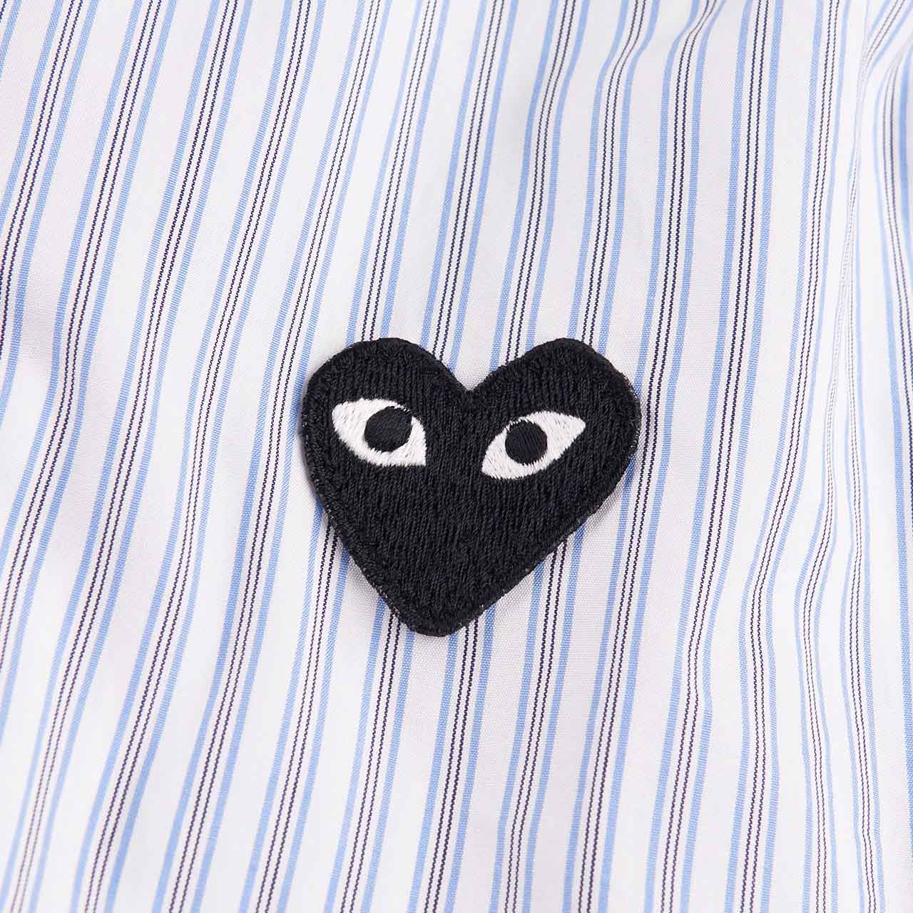 comme des garçons play stripe shirt (white / blue) - a.plus