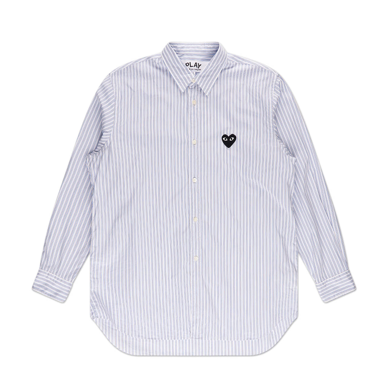 comme des garçons play stripe shirt (white / blue) - a.plus