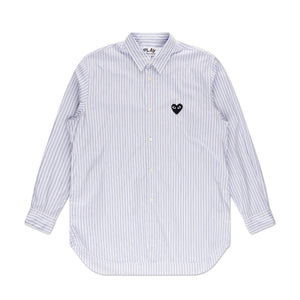 comme des garçons play stripe shirt (white / blue) - a.plus
