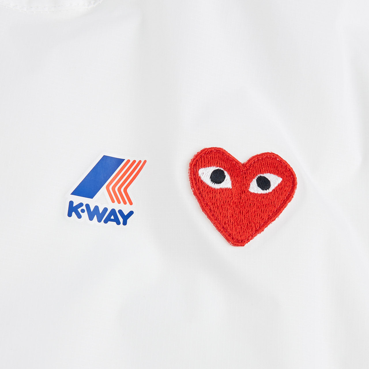 comme des garçons play x k-way claude full-zip jacket (white) - a.plus