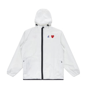 comme des garçons play x k-way claude full-zip jacket (white) - a.plus