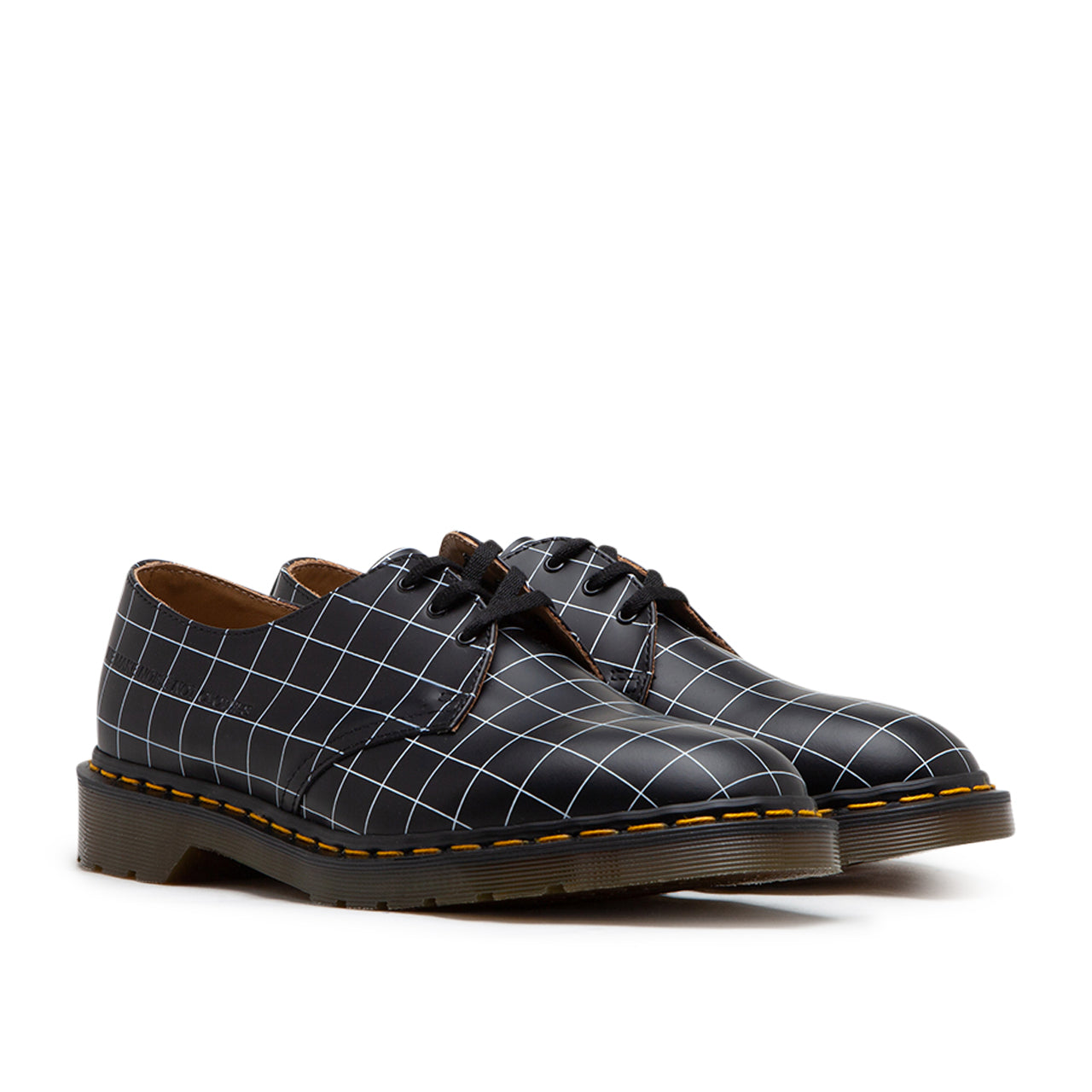 dr. martens x undercover 1461 check smooth (black) - a.plus