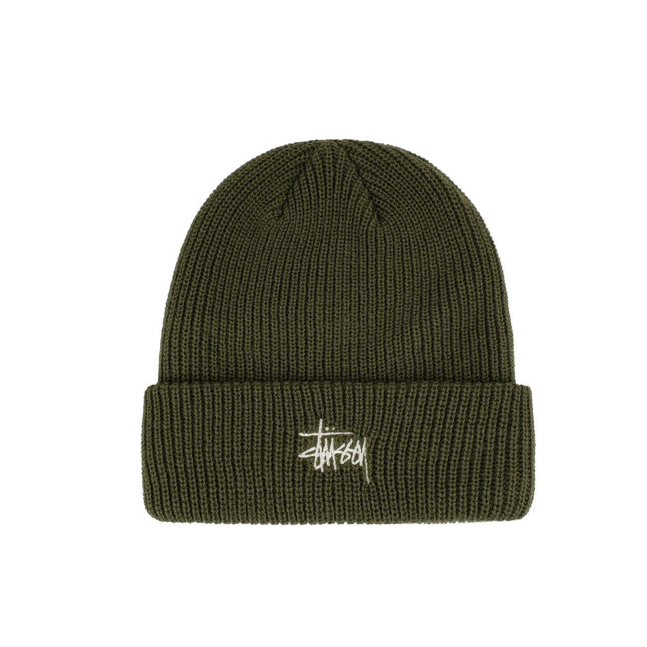 stüssy basic cuff beanie (olive) - a.plus
