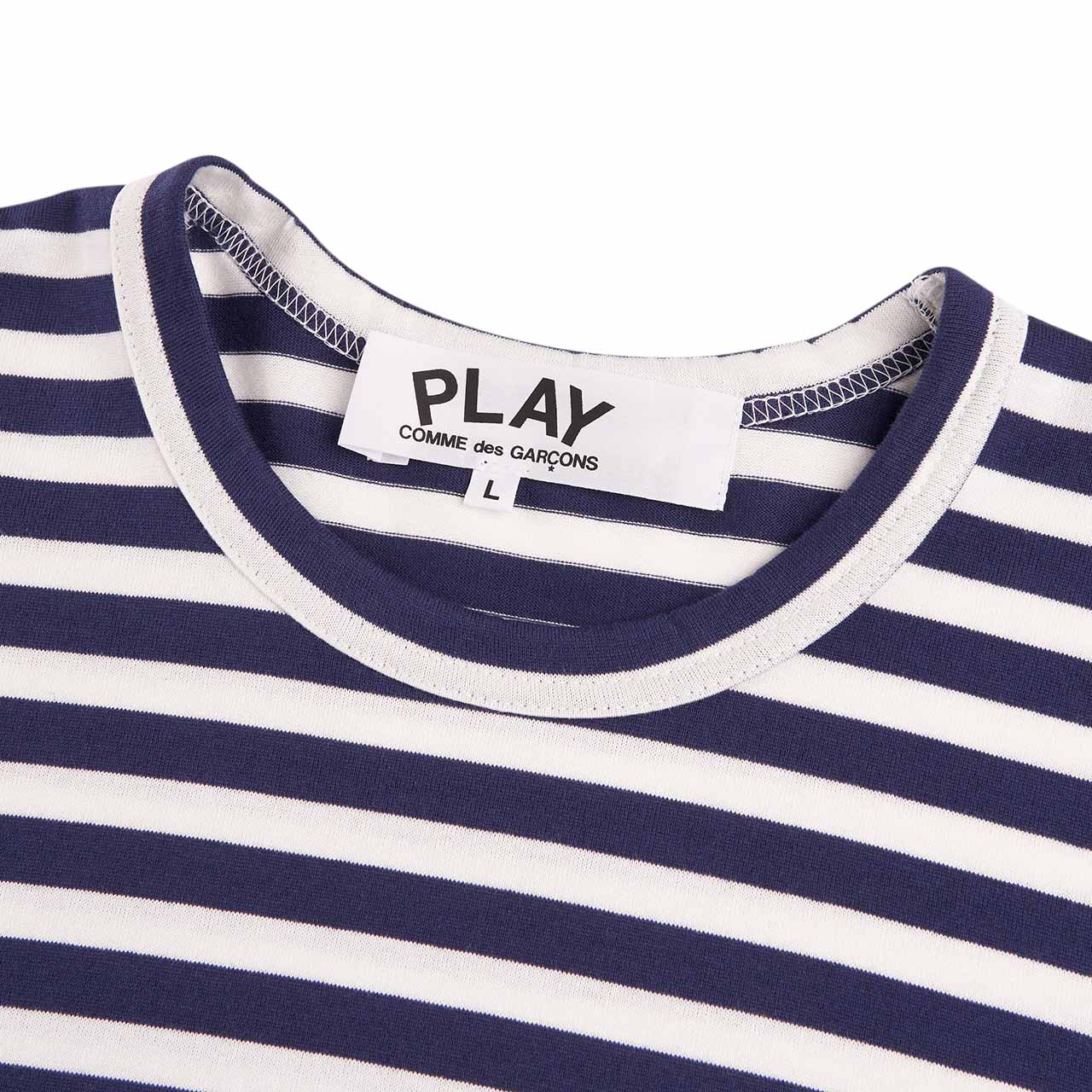 comme des garçons play longsleeve (white / blue) - a.plus