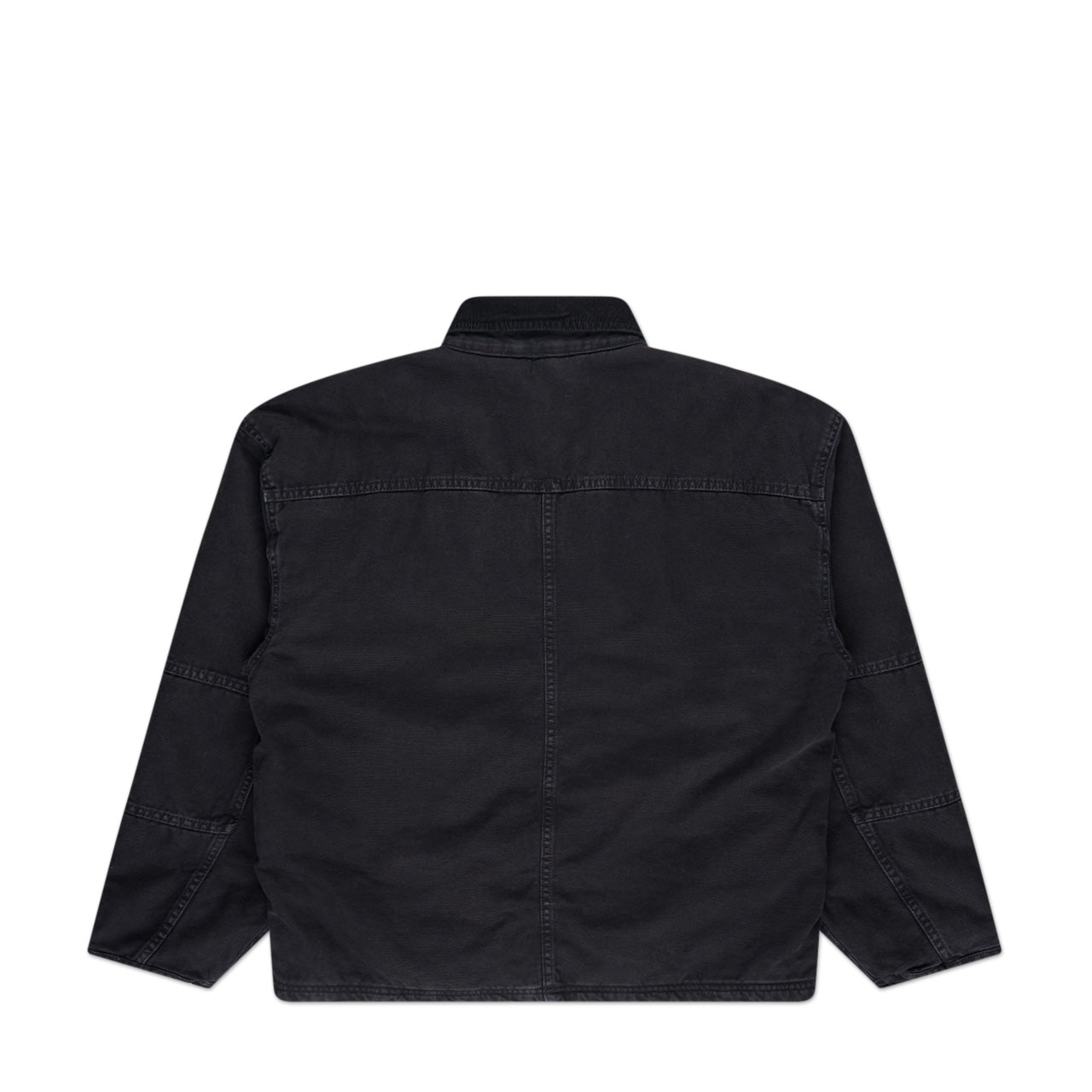 stüssy washed canvas shop jacket (black) - a.plus
