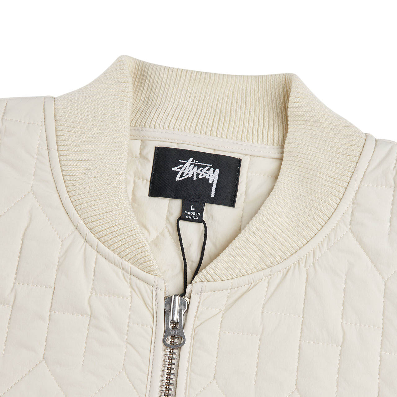 stüssy s quilted liner jacket (cream) - a.plus