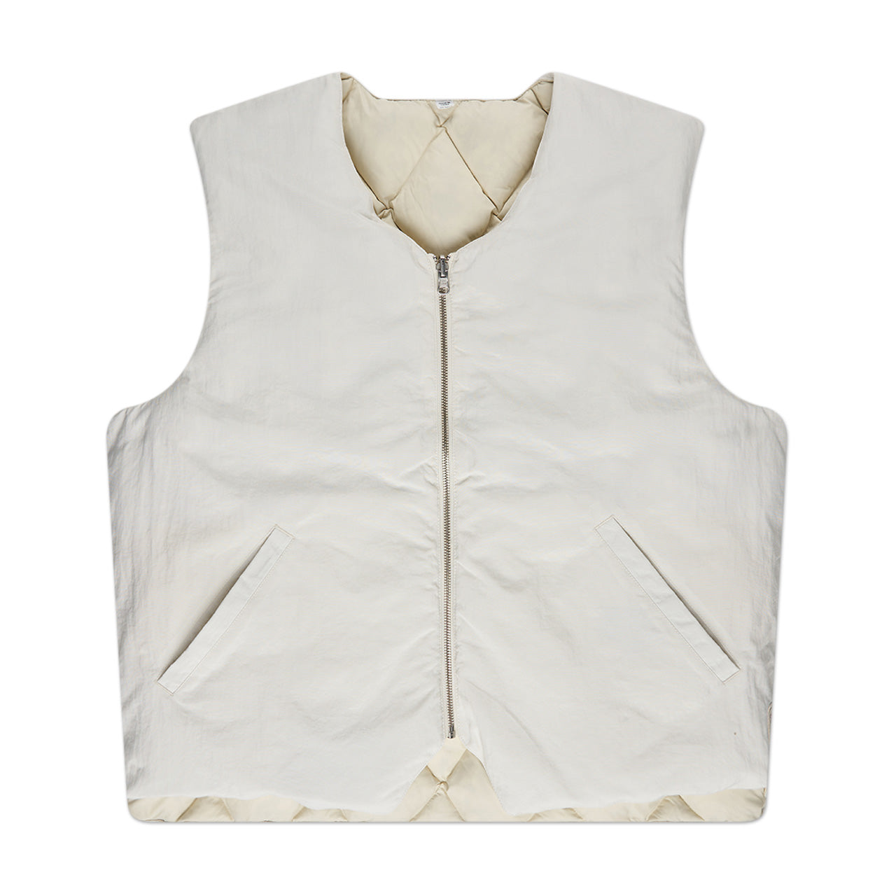 stüssy reversible quilted vest (cream) - a.plus