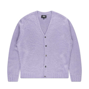 stüssy brushed cardigan (lavender) - a.plus