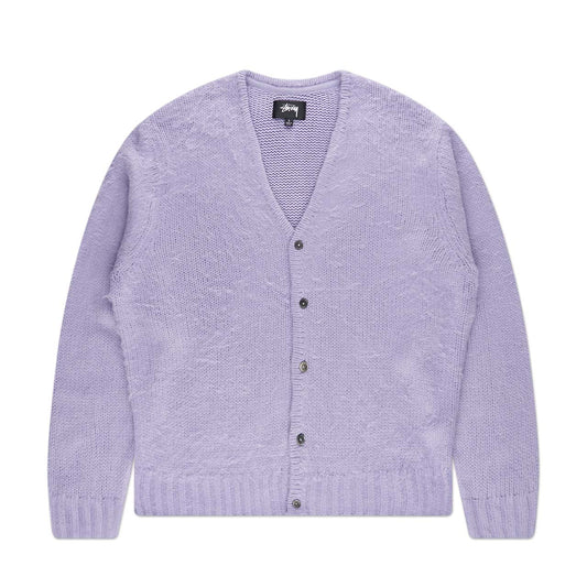 stüssy brushed cardigan (lavender) - a.plus