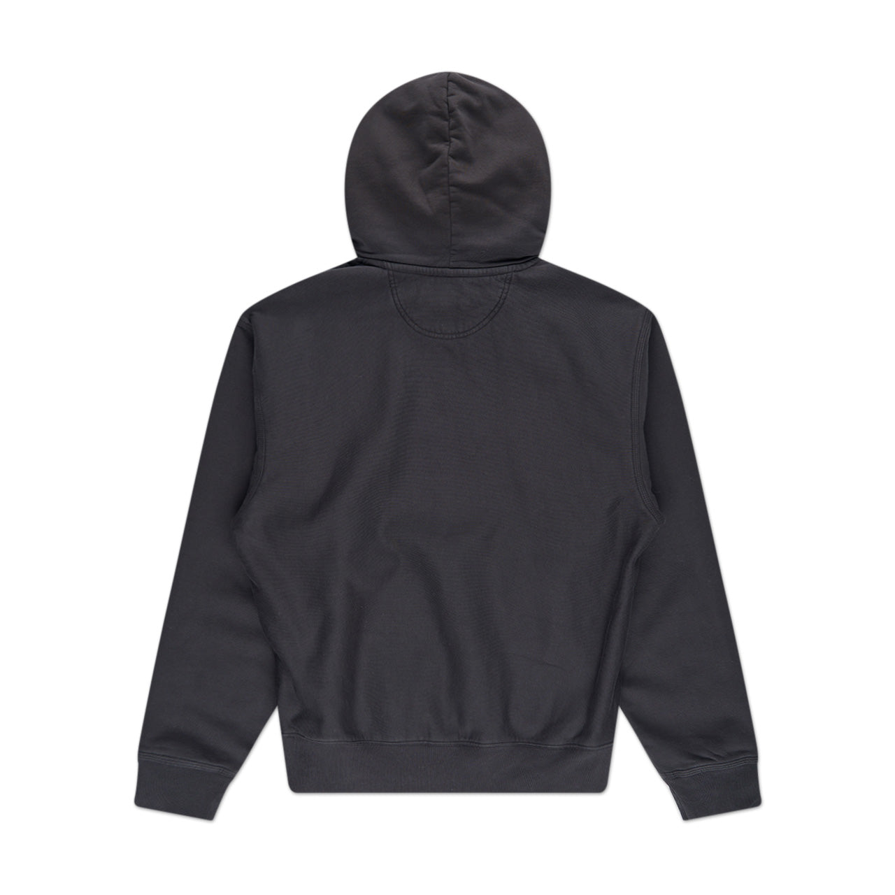 stüssy overdyed stock logo hood (black) - a.plus