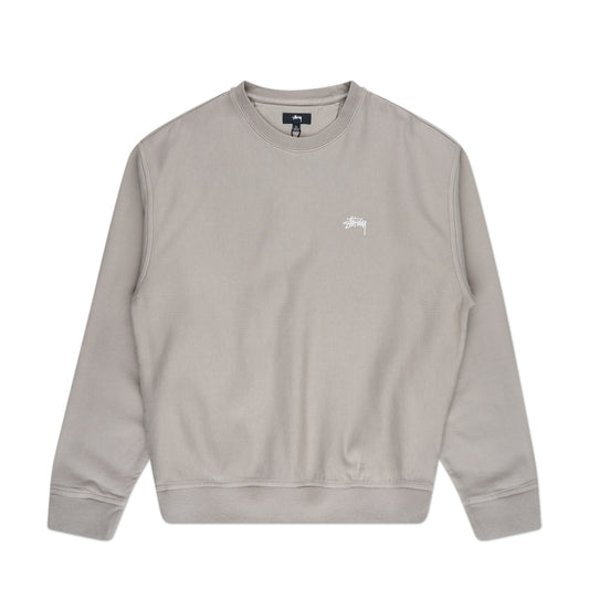 stüssy overdyed stock logo crew (sand) - a.plus