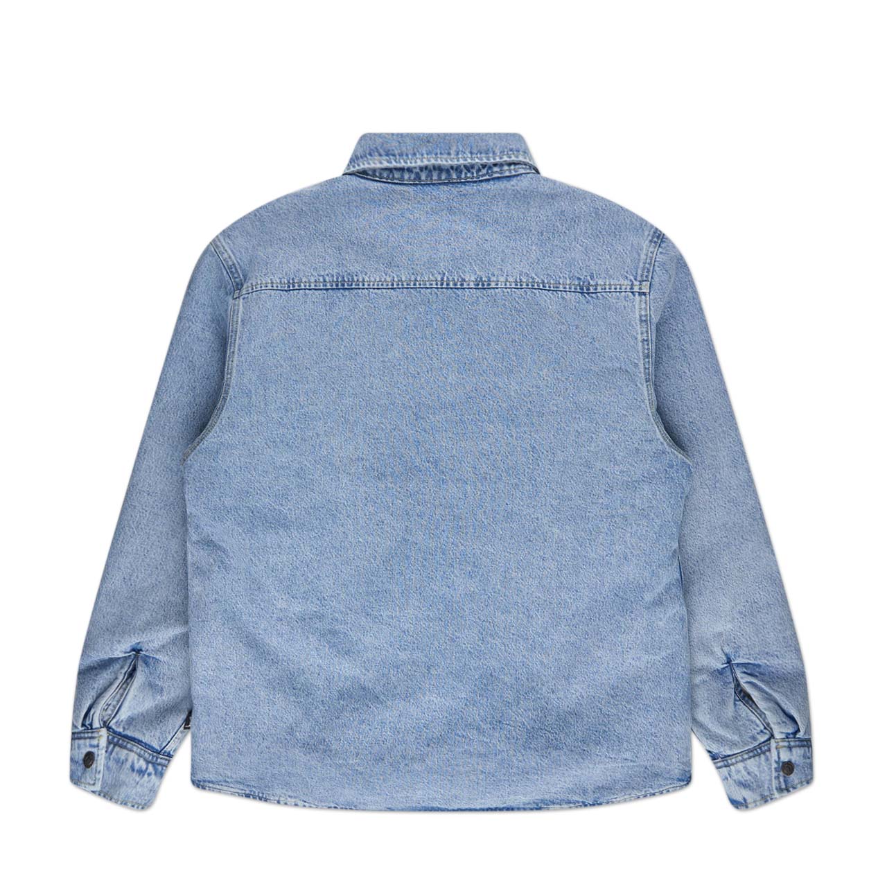 stüssy sherpa lined denim shirt (stone wash) - a.plus