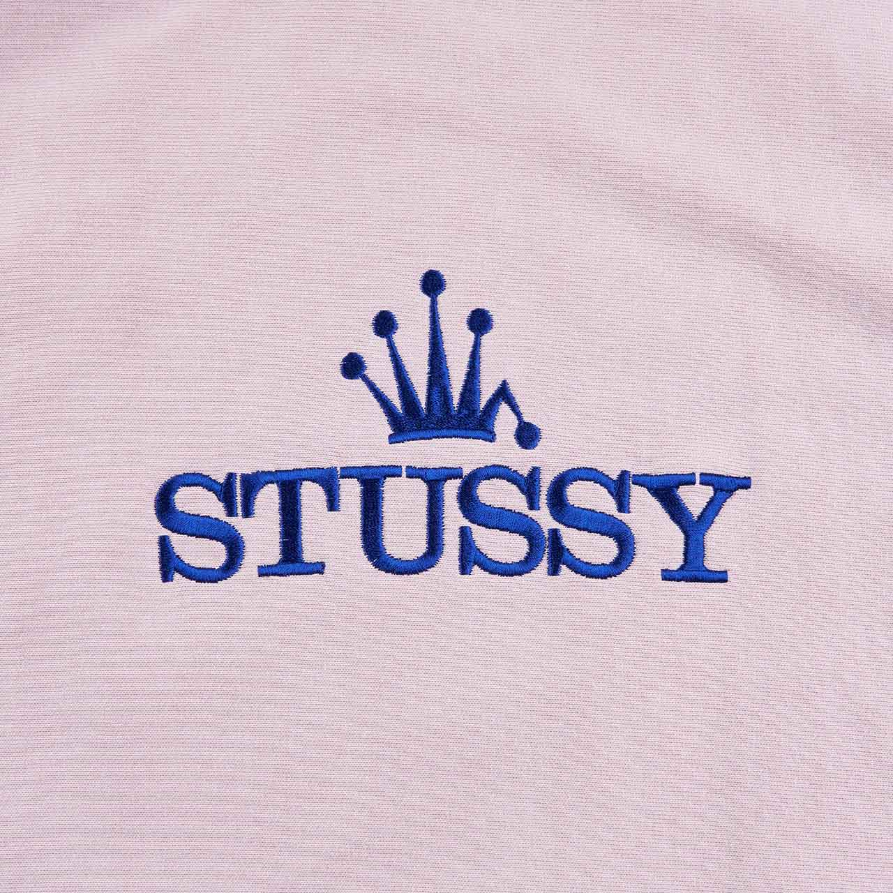 stüssy glamour pigment dyed crew (blush) - a.plus