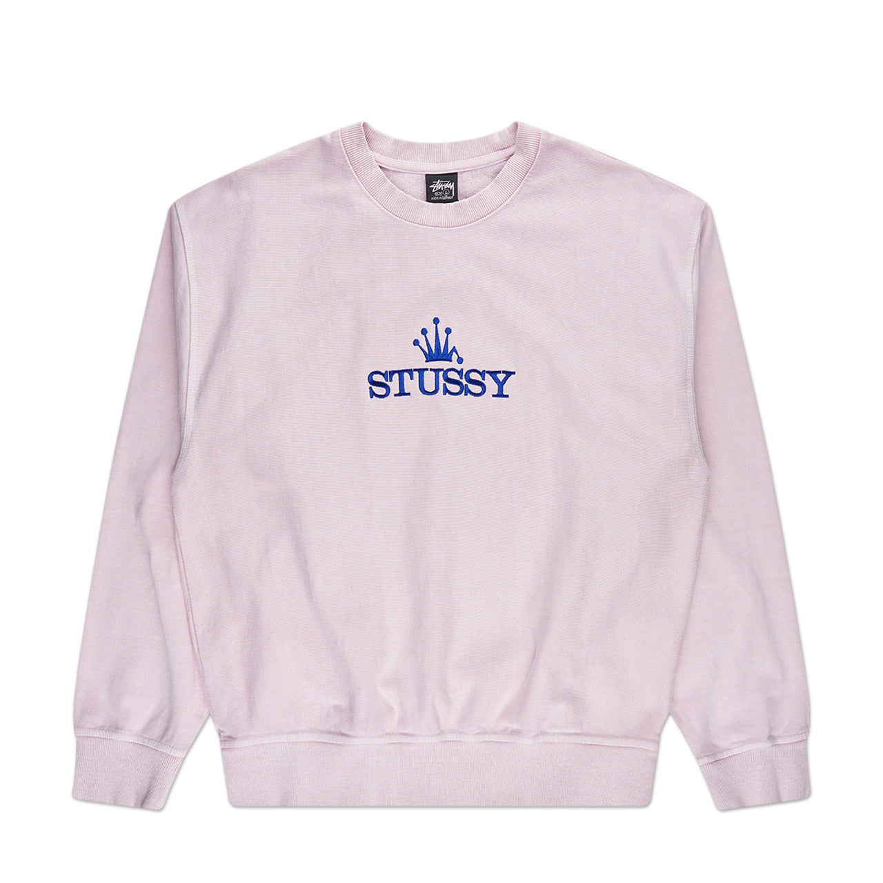 stüssy glamour pigment dyed crew (blush) - a.plus