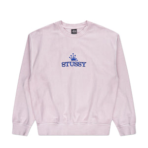 stüssy glamour pigment dyed crew (blush) - a.plus