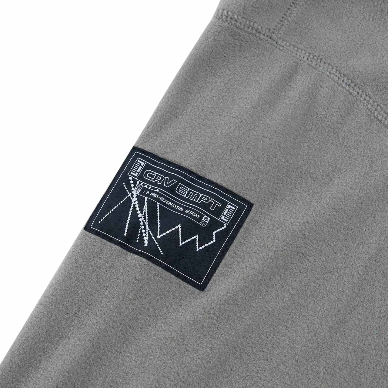 cav empt fleece zip up jacket (beige / white) - a.plus