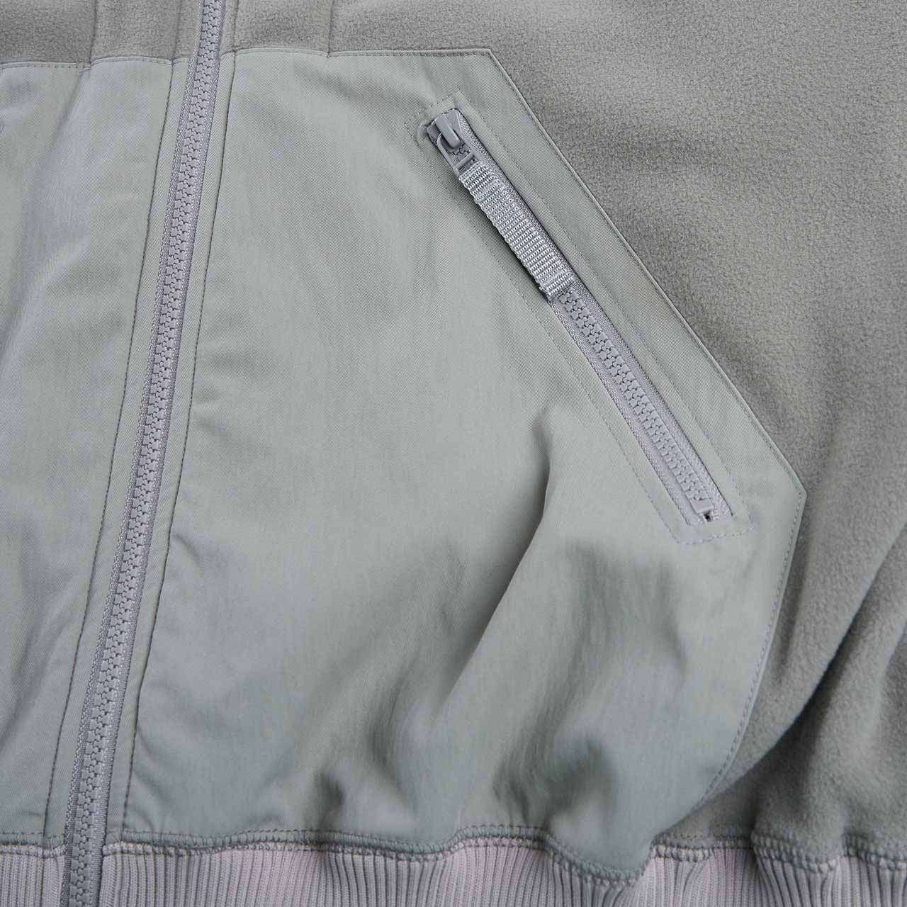 cav empt fleece zip up jacket (beige / white) - a.plus
