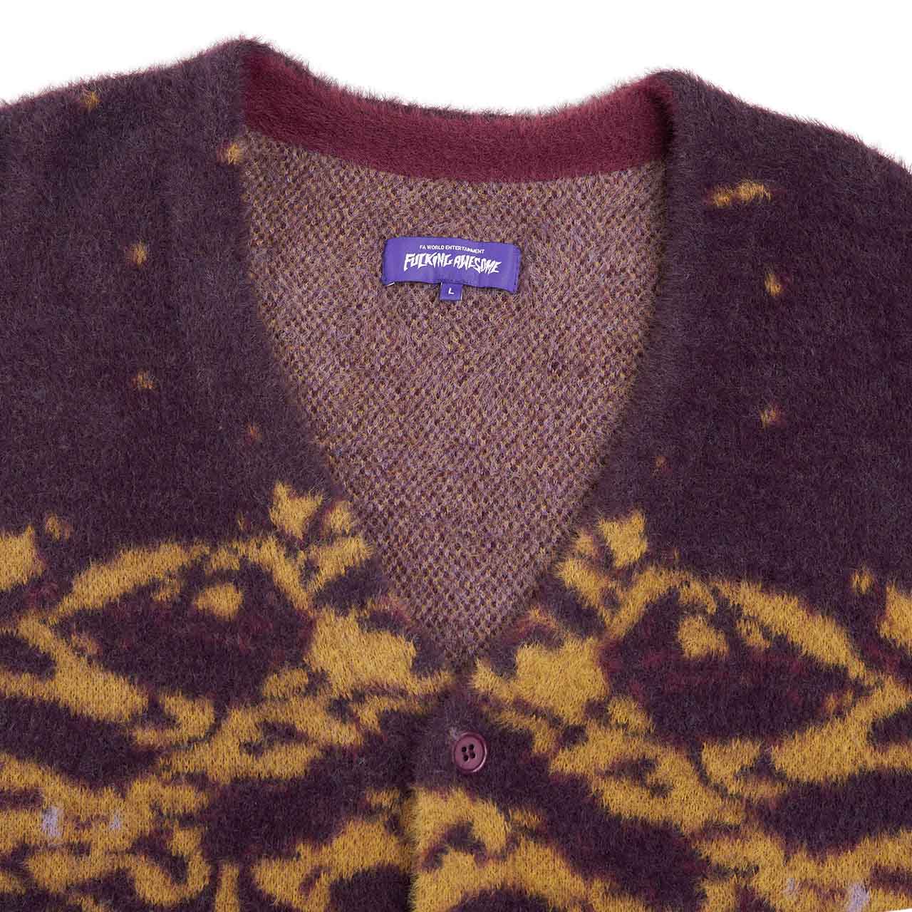 fucking awesome hairy water cardigan (burgundy) - a.plus