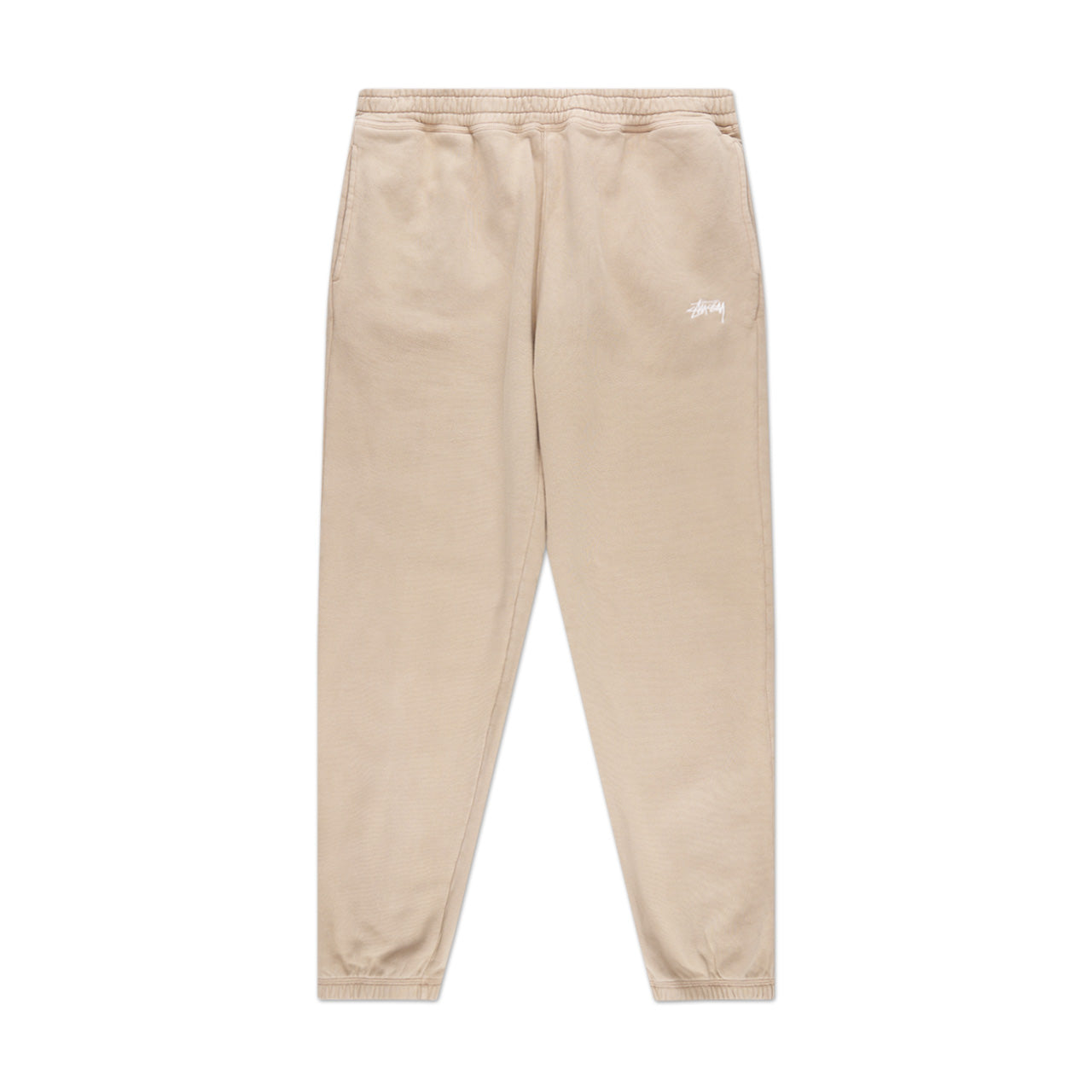 stüssy overdyed stock logo pant (beige) - a.plus