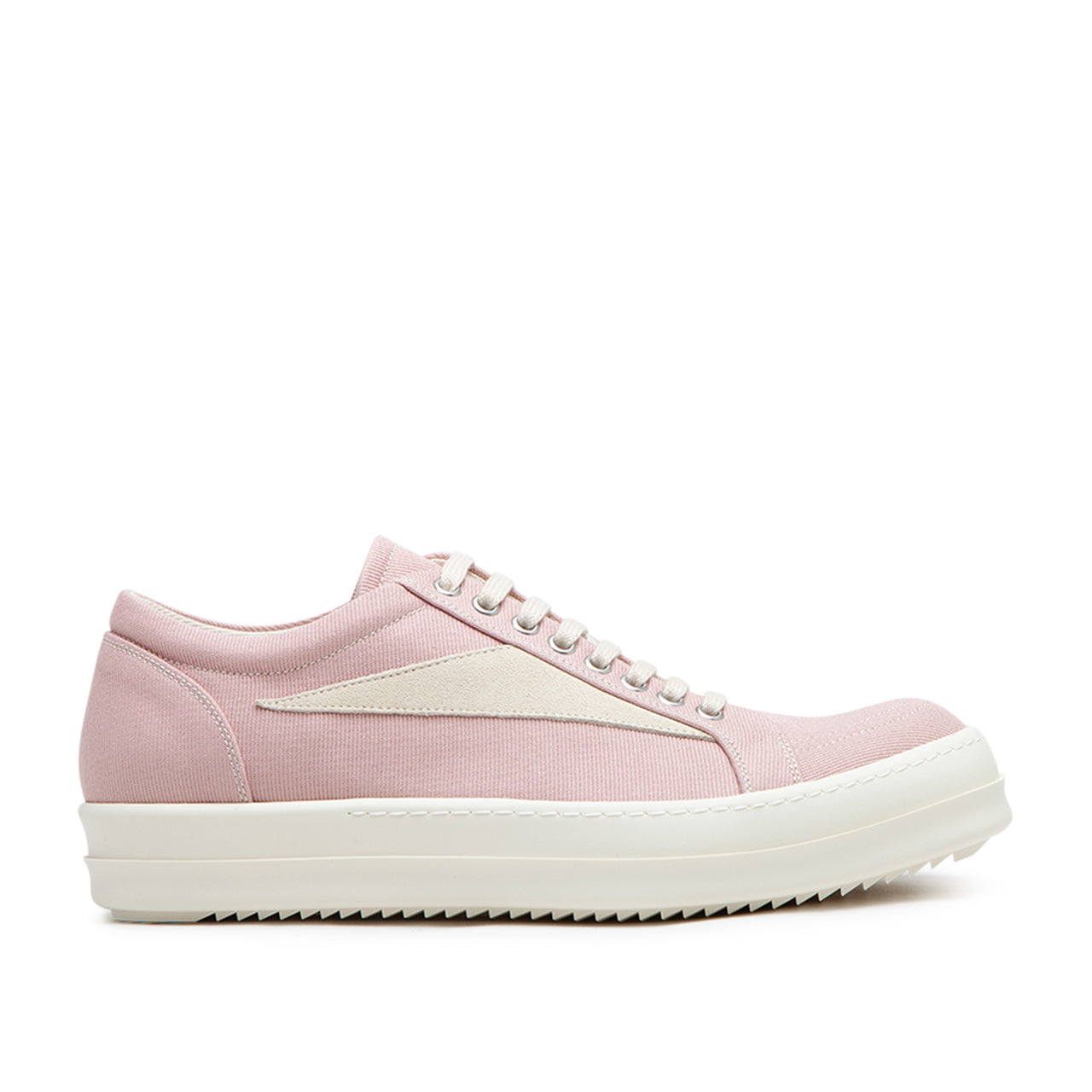 rick owens drkshdw scarpe in denim vintage sneaks (faded pink / pearl / milk) - a.plus