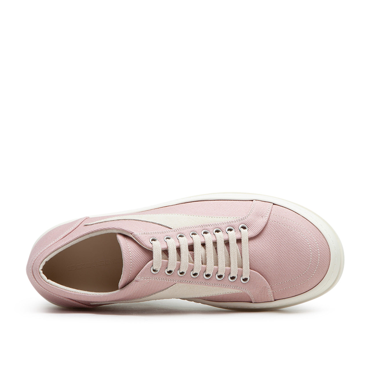 rick owens drkshdw scarpe in denim vintage sneaks (faded pink / pearl / milk) - a.plus