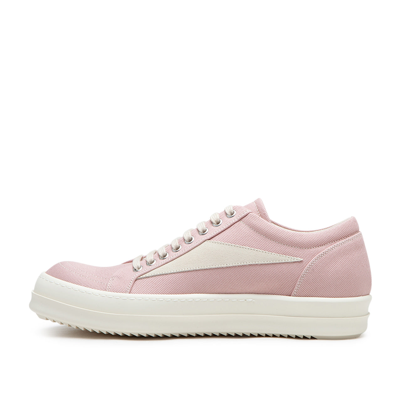 rick owens drkshdw scarpe in denim vintage sneaks (faded pink / pearl / milk) - a.plus
