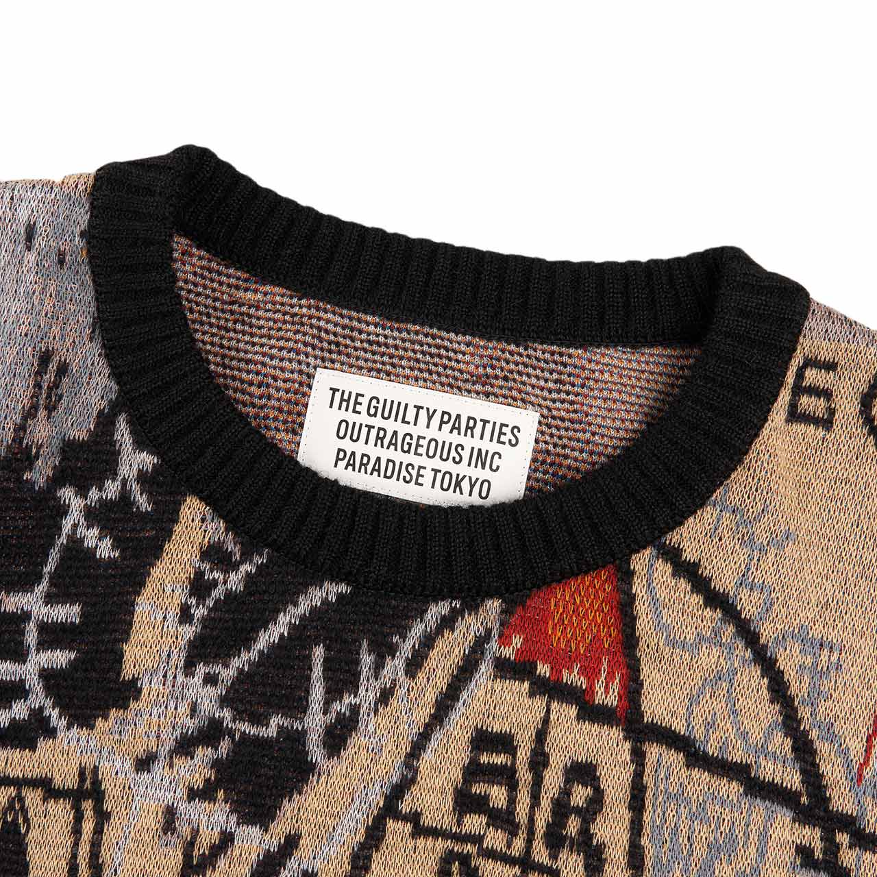 wacko maria jean-michel basquiat crew neck sweater type one (multi