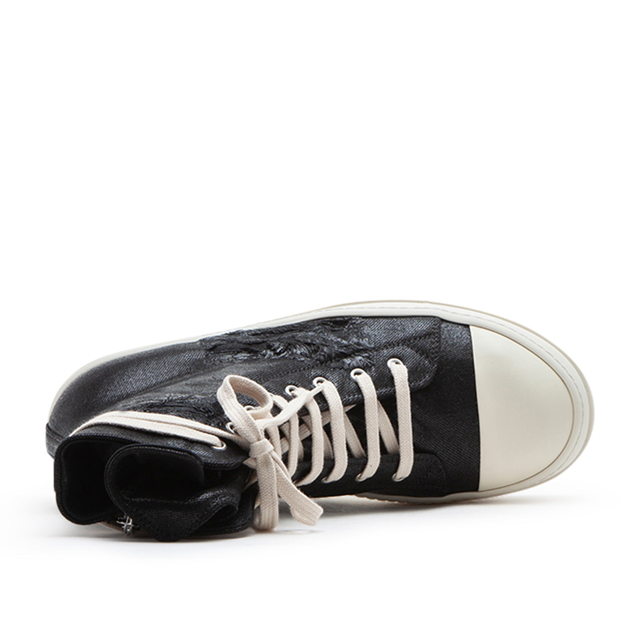 rick owens drkshdw sneaks denim shoes (black / milk / milk)