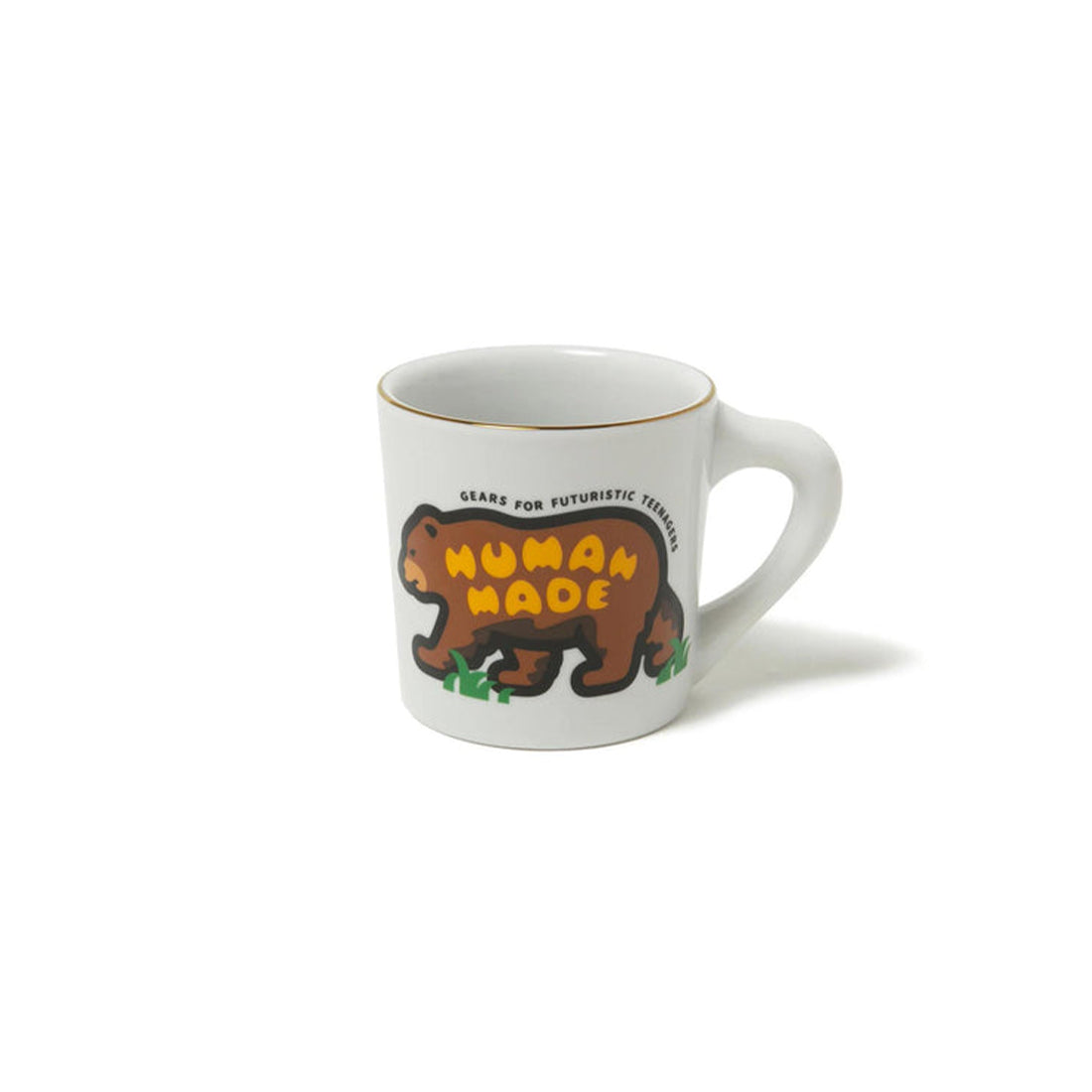 human made brown bear coffee mug (white)