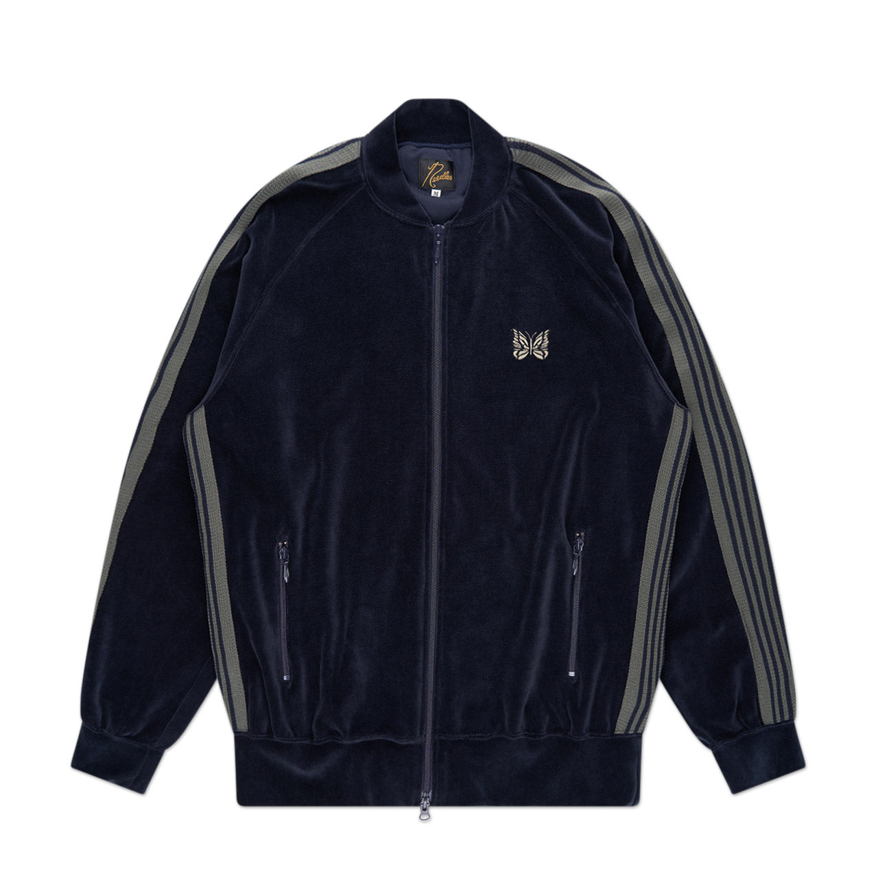 needles side stripe track velour jacket (navy)