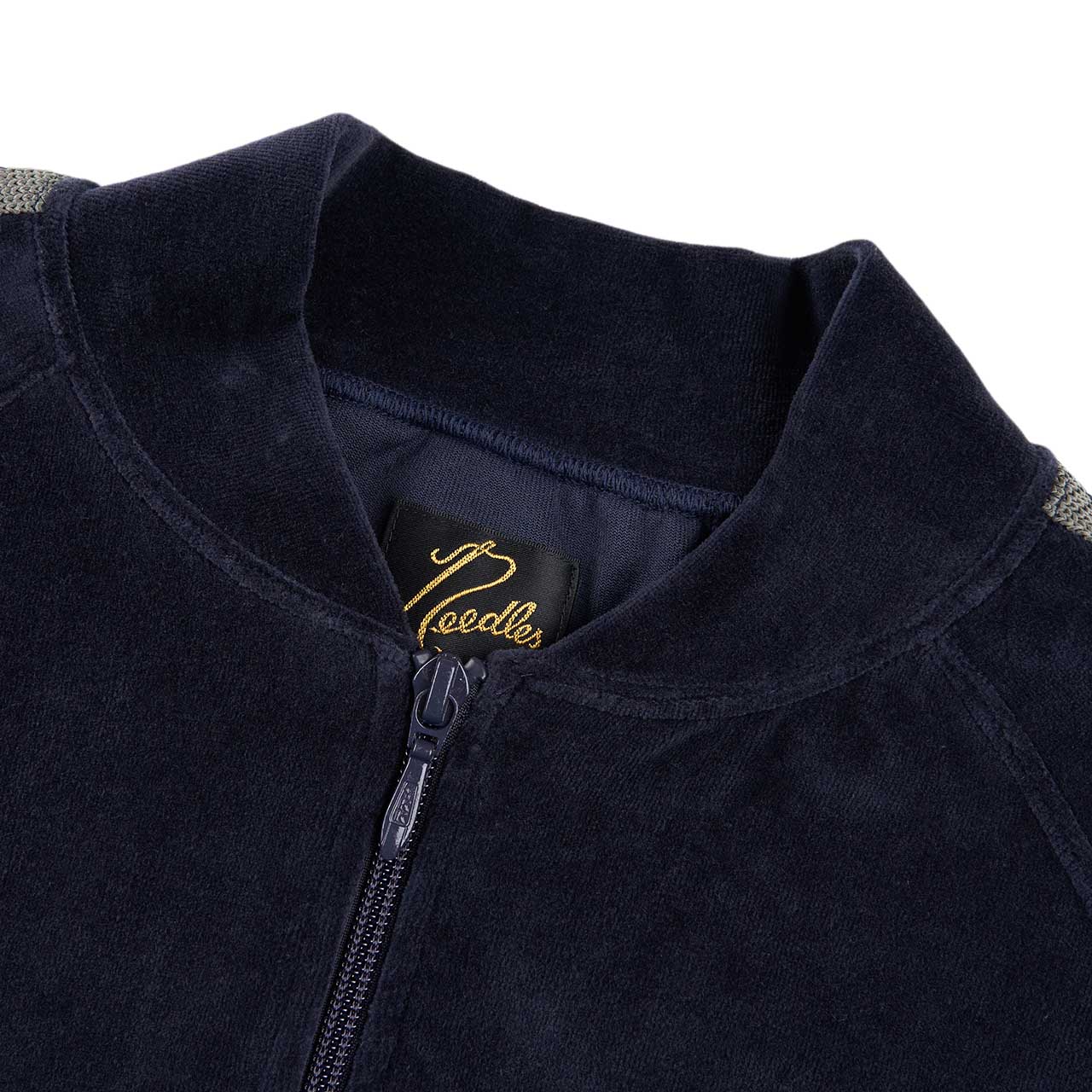 needles side stripe track velour jacket (navy)