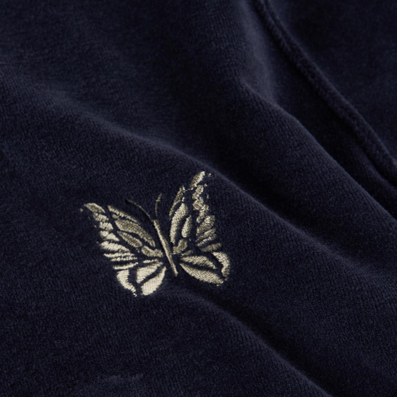 needles side stripe track velour jacket (navy)