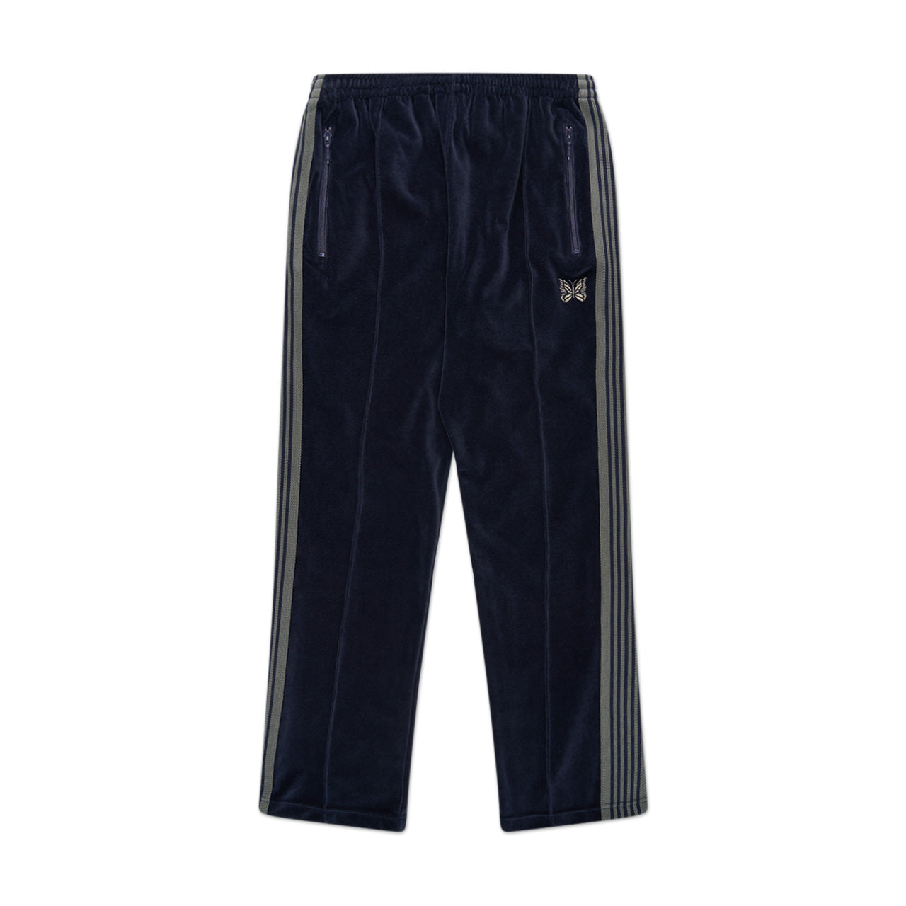 needles narrow velour trackpant (navy)