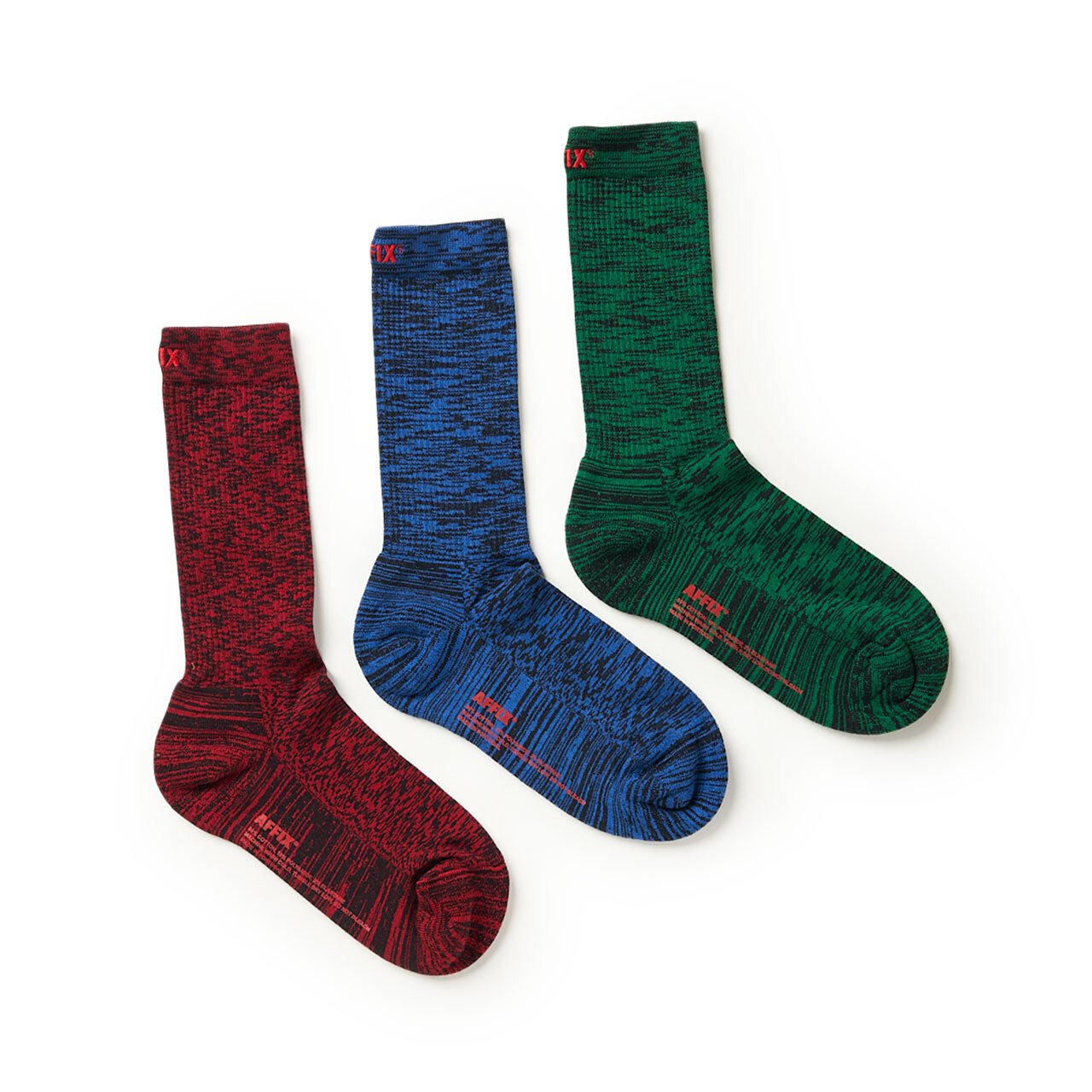 affix works affix static sock 3 pack (red / green / blue) AW20ACC15SPONESIZE