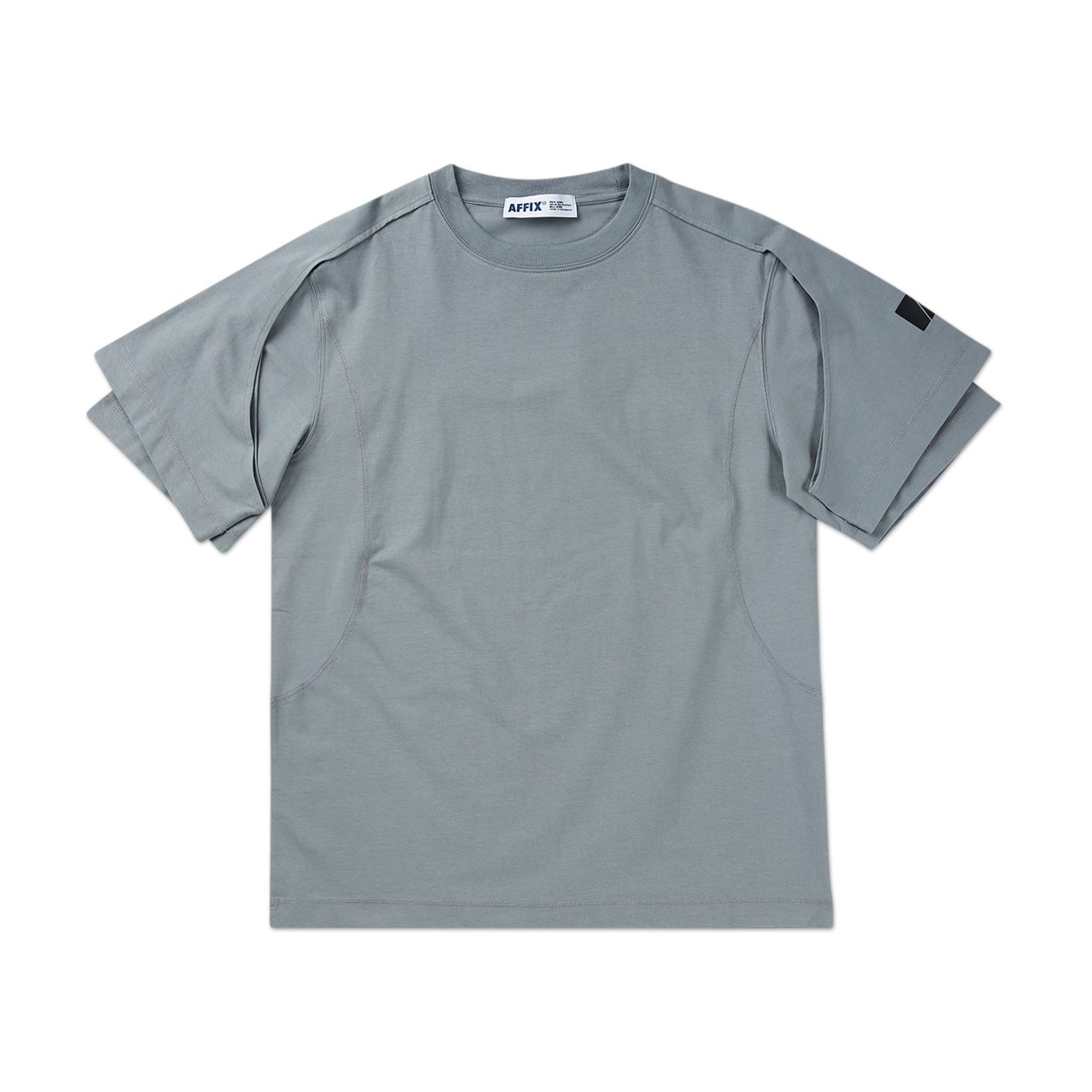 affix works affix works dual sleeve s/s t-shirt (silver grey)