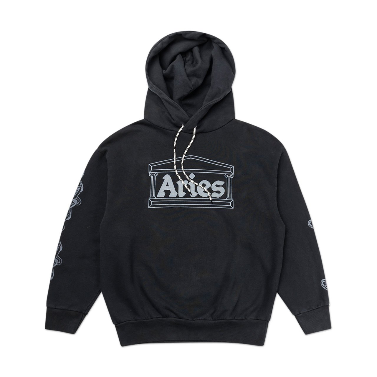 aries 2 chains hoodie (black / grey) - fqar20008-blk - a.plus - Image - 1