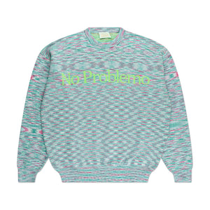 aries aries 'no problemo' space dye sweater (aqua / red)