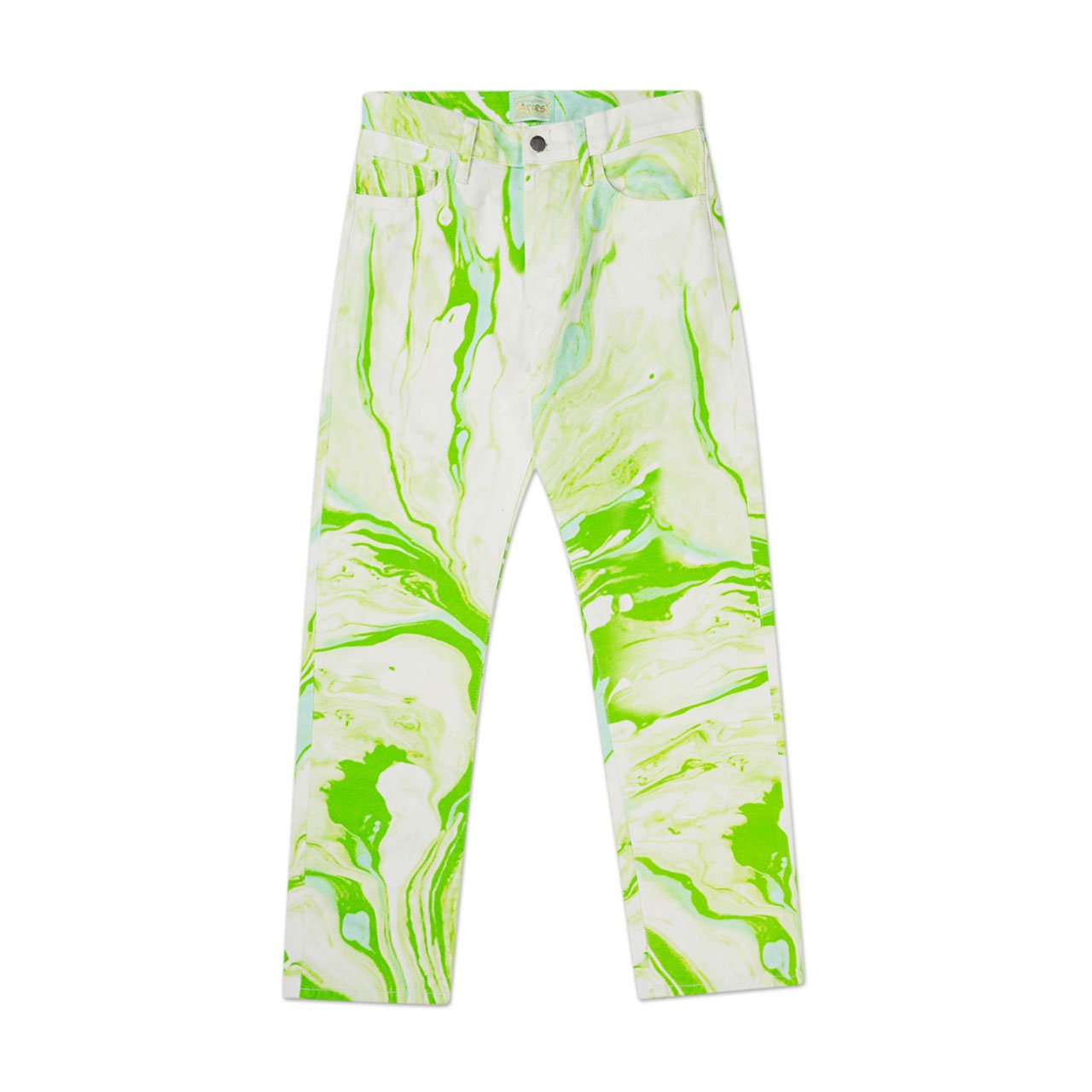 aries marble lilly jeans (white / green) - frar30501-30 - a.plus - Image - 1