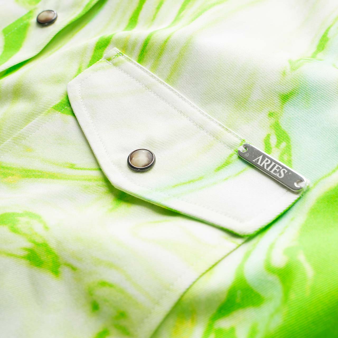 aries marble western shirt (green)