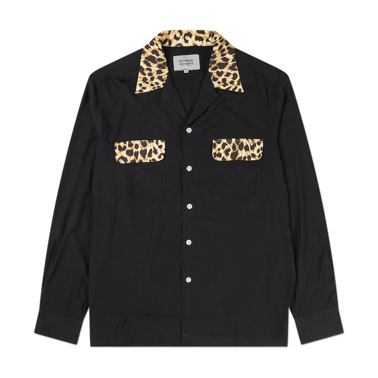 carhartt wip x wacko maria 50's shirt (black / leopard print) - i028240.0d6.90.03 - a.plus - Image - 1