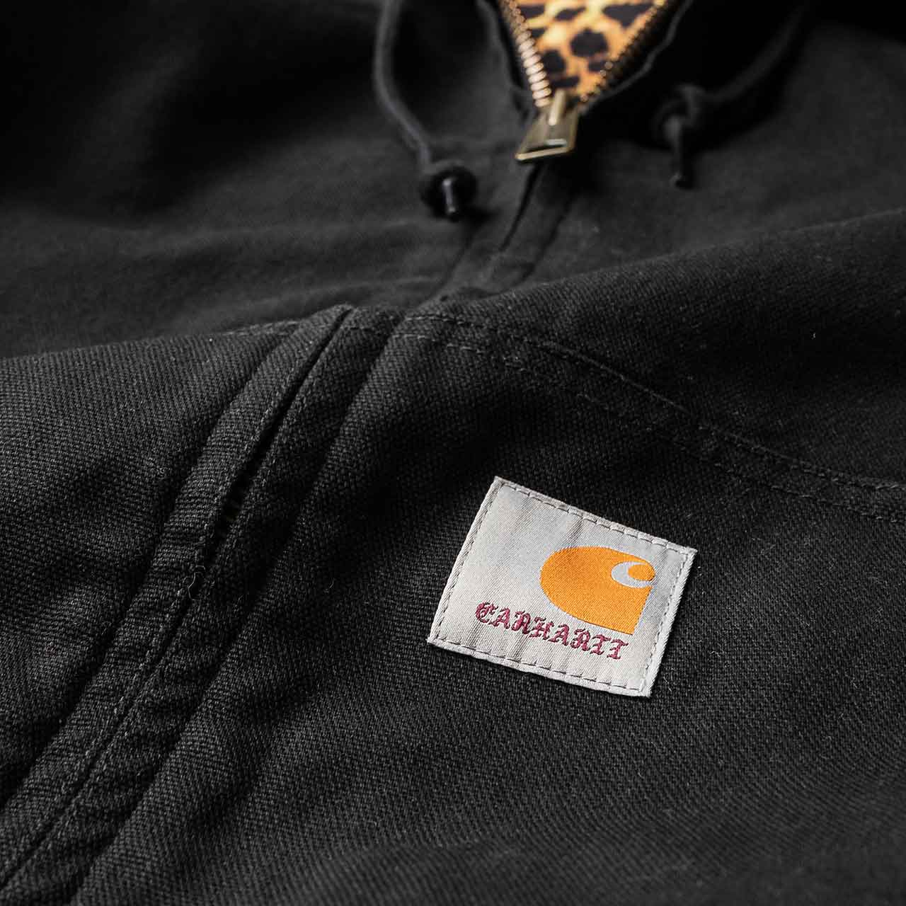 carhartt wip x wacko maria og active jacket (black / leopard print