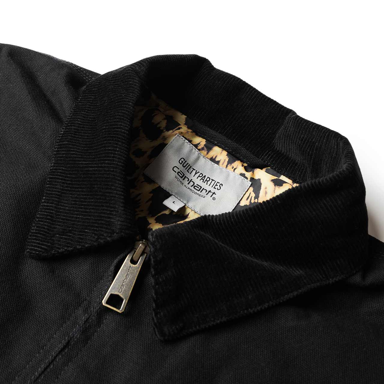 carhartt wip x wacko maria og detroit jacket (black / leopard print) - i028223.0d6.02.03 - a.plus - Image - 3